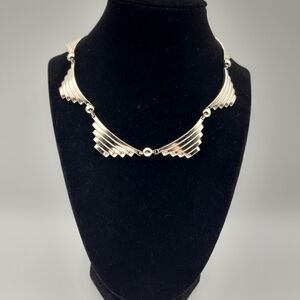Chunky Silver Geometric Necklace for Women